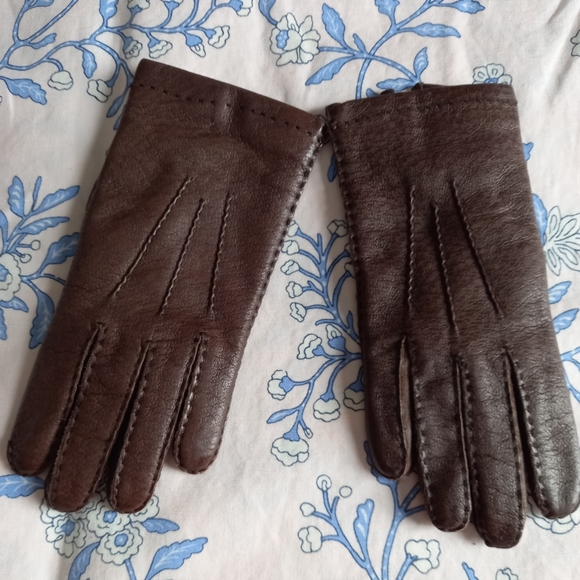Brown Pigskin Leather gloves size 6 3/4 - 7 - Picture 5 of 7